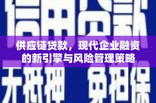 林西供应链贷款，现代企业融资的新引擎与风险管理策略
