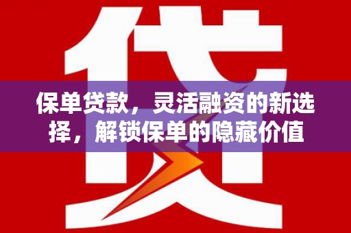 林西保单贷款，灵活融资的新选择，解锁保单的隐藏价值