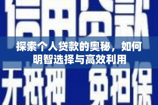 林西探索个人贷款的奥秘，如何明智选择与高效利用