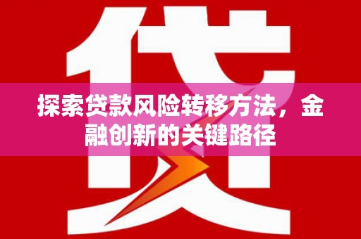 林西探索贷款风险转移方法，金融创新的关键路径