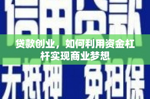 林西贷款创业，如何利用资金杠杆实现商业梦想