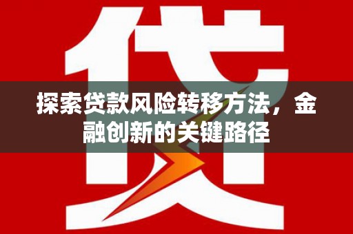 林西探索贷款风险转移方法，金融创新的关键路径